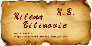 Milena Bilimović vizit kartica